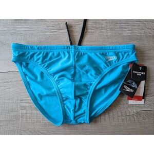 Speedo Men's Solar 1 Inch Swim Bikini Baia Blue Brief Swimwear Size 32 Powerflex